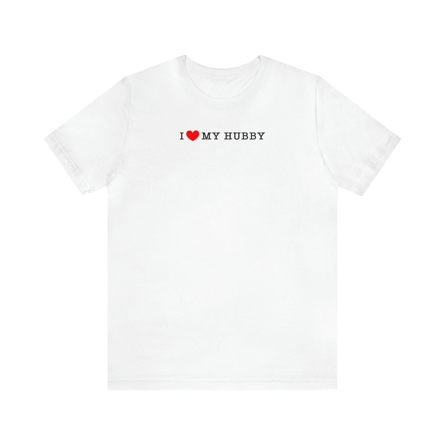 white I love my hubby and my corgi more adult unisex t-shirt front