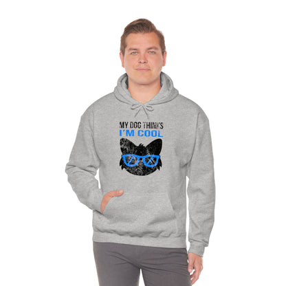 Dog Hoodie Thinks I'm Cool Distressed Women & Men