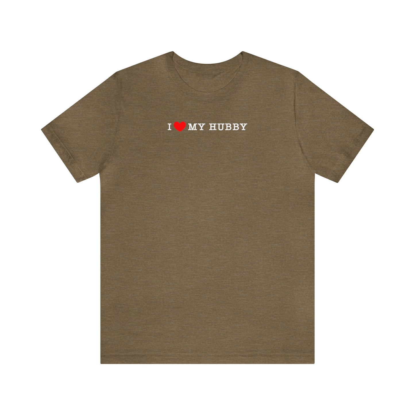 brown I love my hubby and my corgi more adult unisex t-shirt front