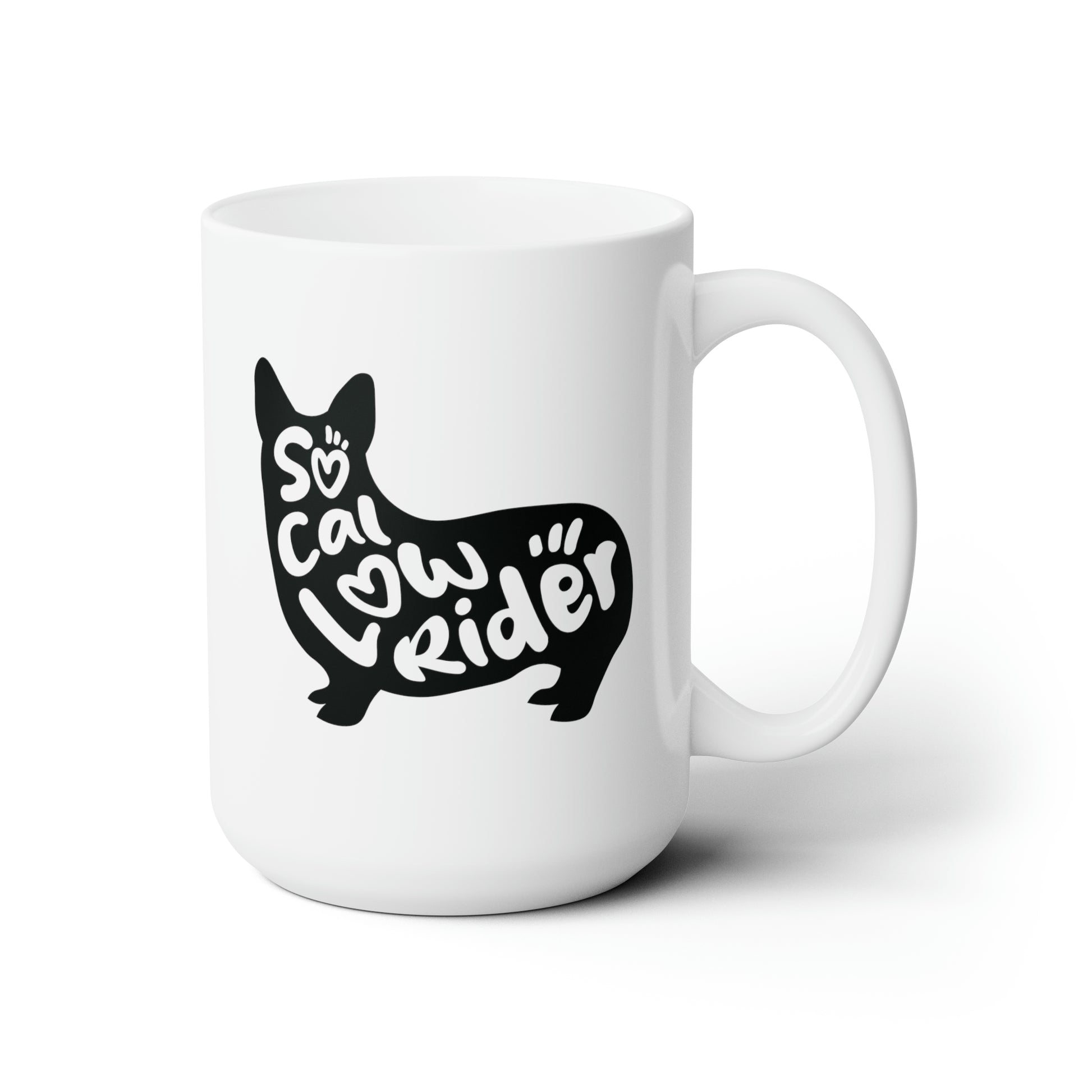 SoCal LowRider Southern California corgi dog coffee mug ceramic cup