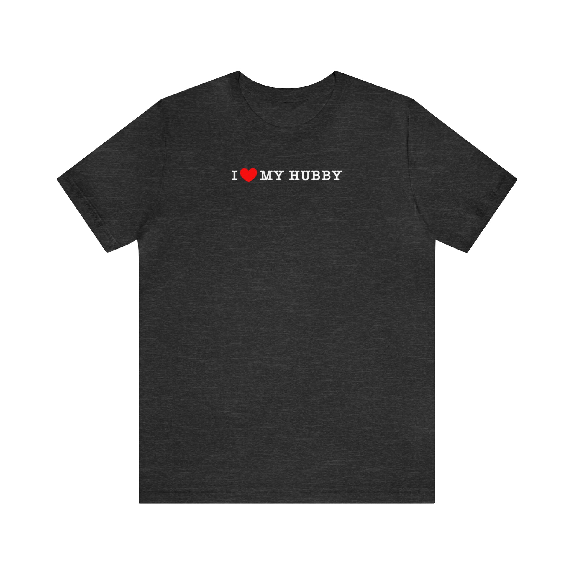 dark gray I love my hubby and my corgi more adult unisex t-shirt front