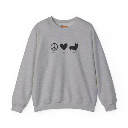 Corgi Sweatshirt Peace Love Women & Men