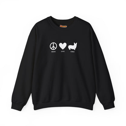 Corgi Sweatshirt Peace Love Women & Men