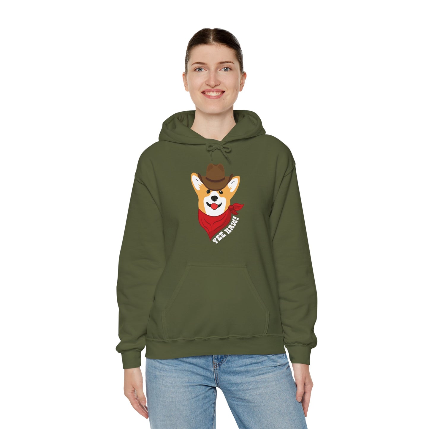 Corgi Hoodie Cowboy Yee Haw Women & Men