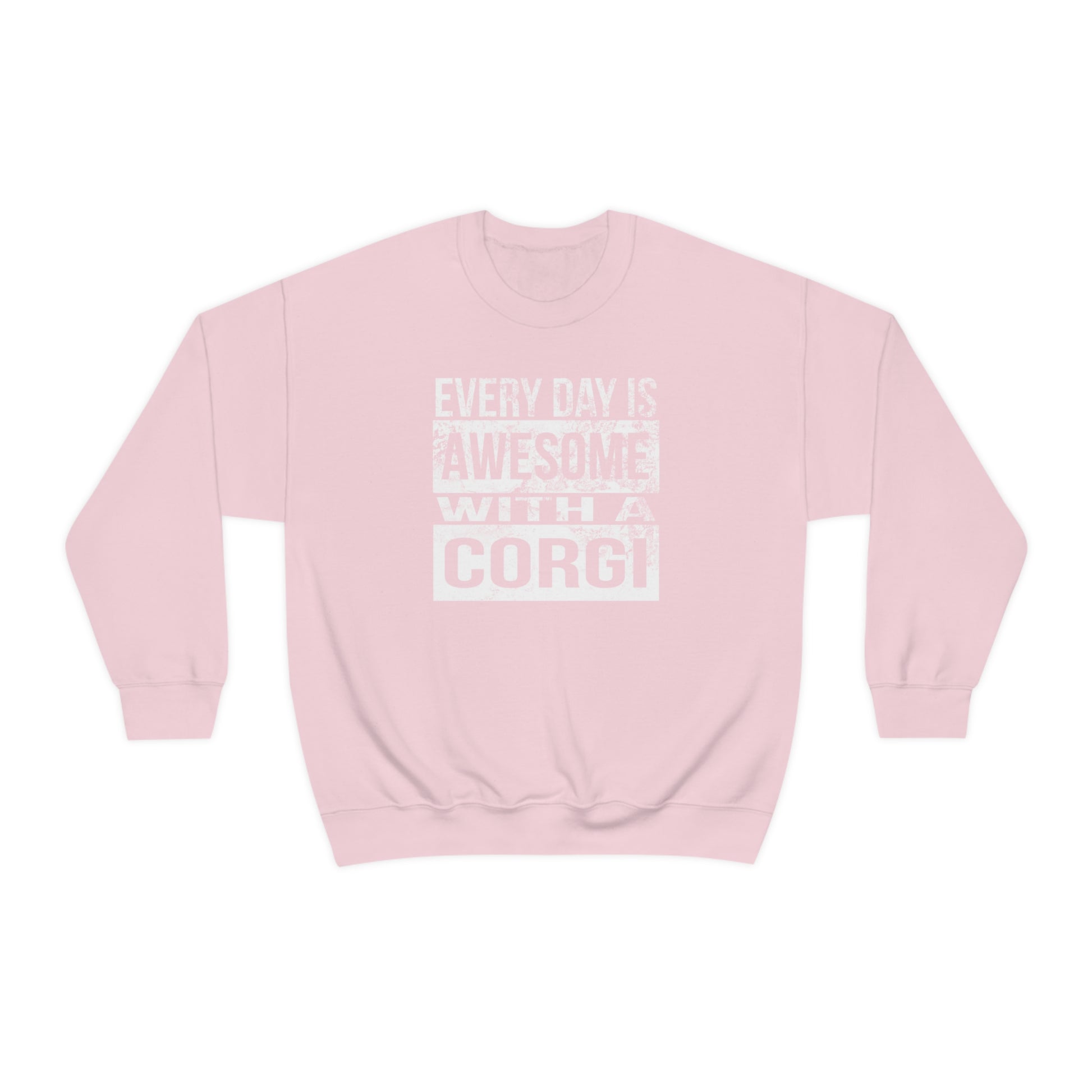 light pink Every day is awesome with a corgi women men sweatshirt unisex long sleeve shirt