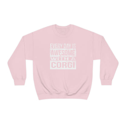 light pink Every day is awesome with a corgi women men sweatshirt unisex long sleeve shirt