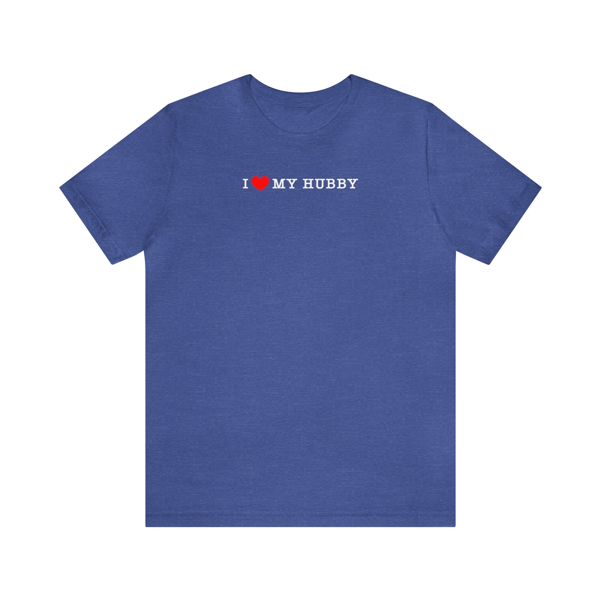 blue I love my hubby and my corgi more adult unisex t-shirt front