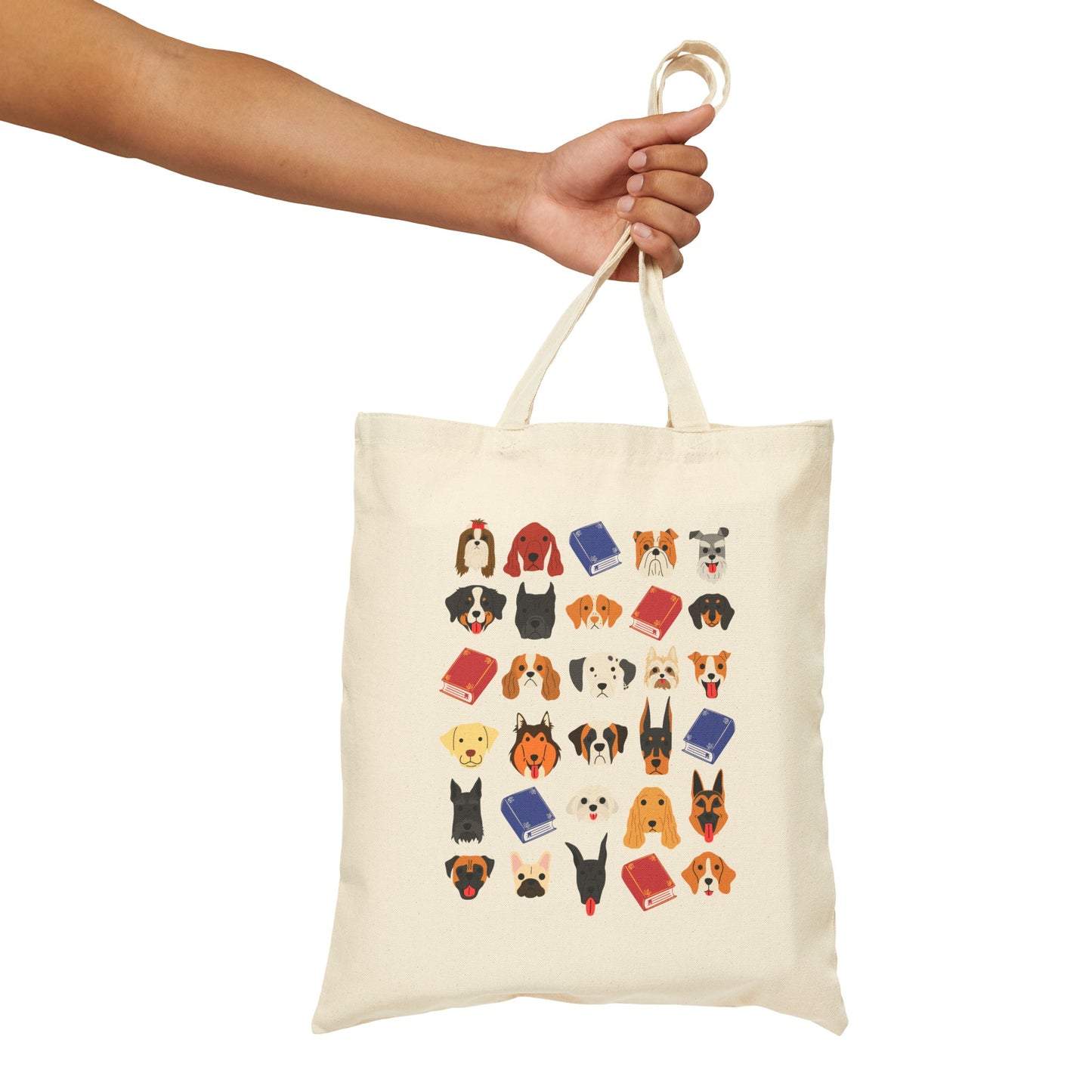 Dog & Book Lover Canvas Tote Bag