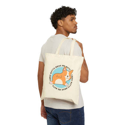 Corgi Canvas Tote Bag Butts Drive Me Nuts