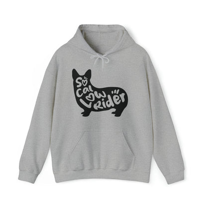 Gray SoCal LowRider Southern California corgi dog hoodie sweatshirt