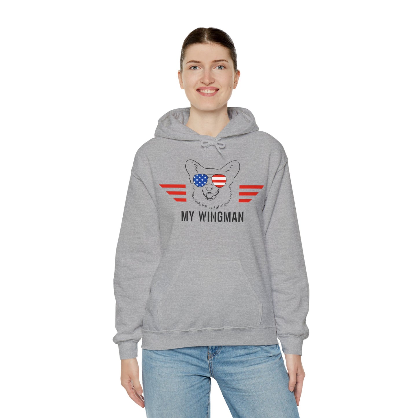 Corgi Hoodie Wingman American Women & Men