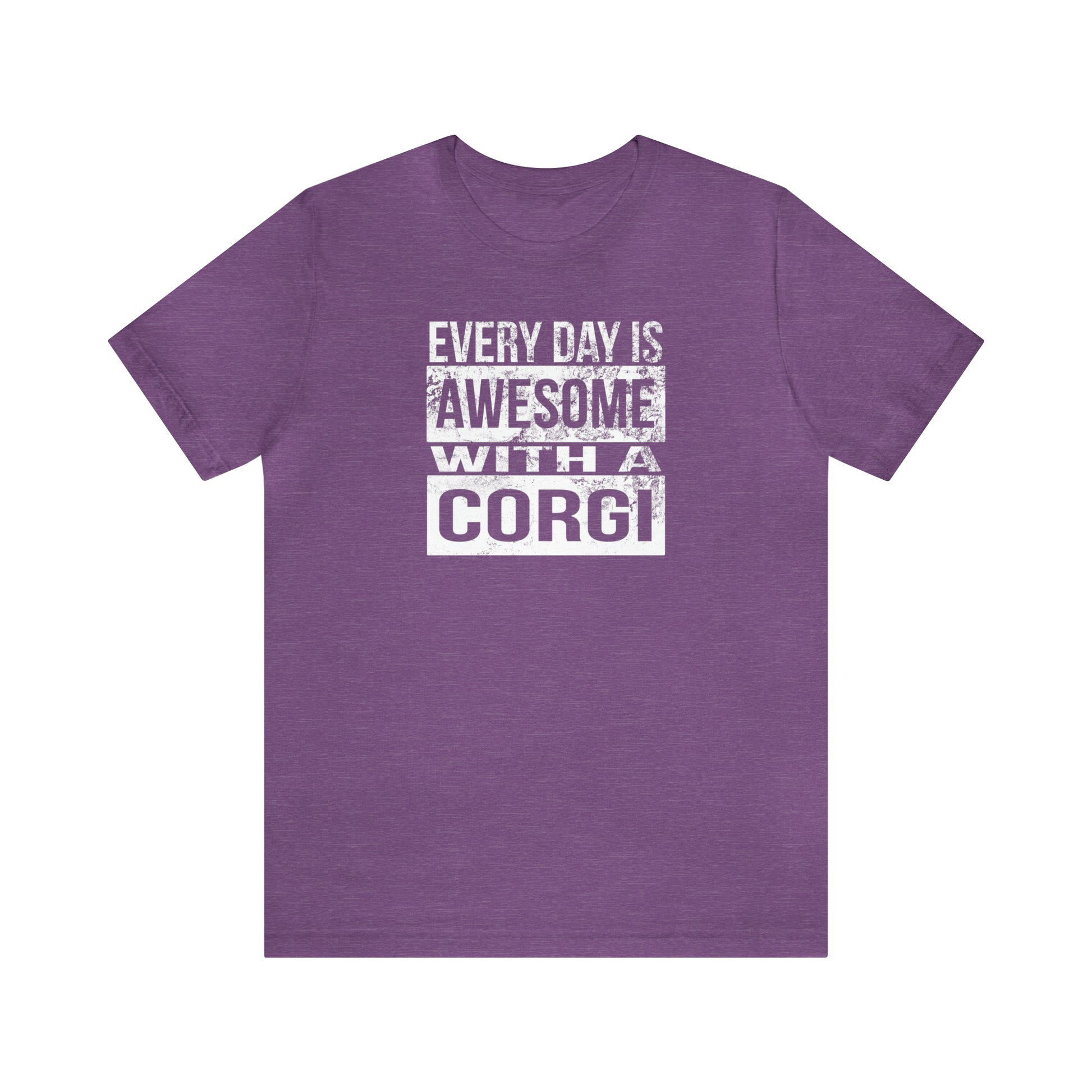 purple awesome corgi women men t-shirt unisex short sleeve shirt