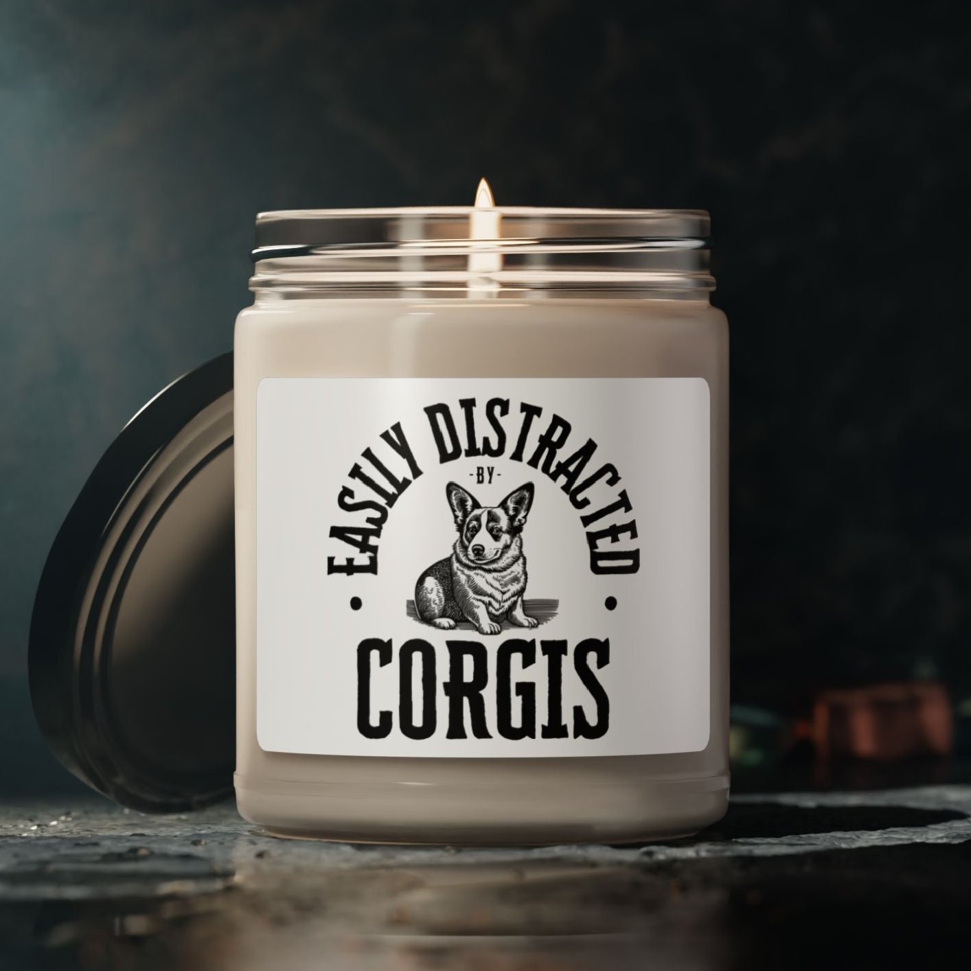 Corgi Candle Easily Distracted Scented 9oz