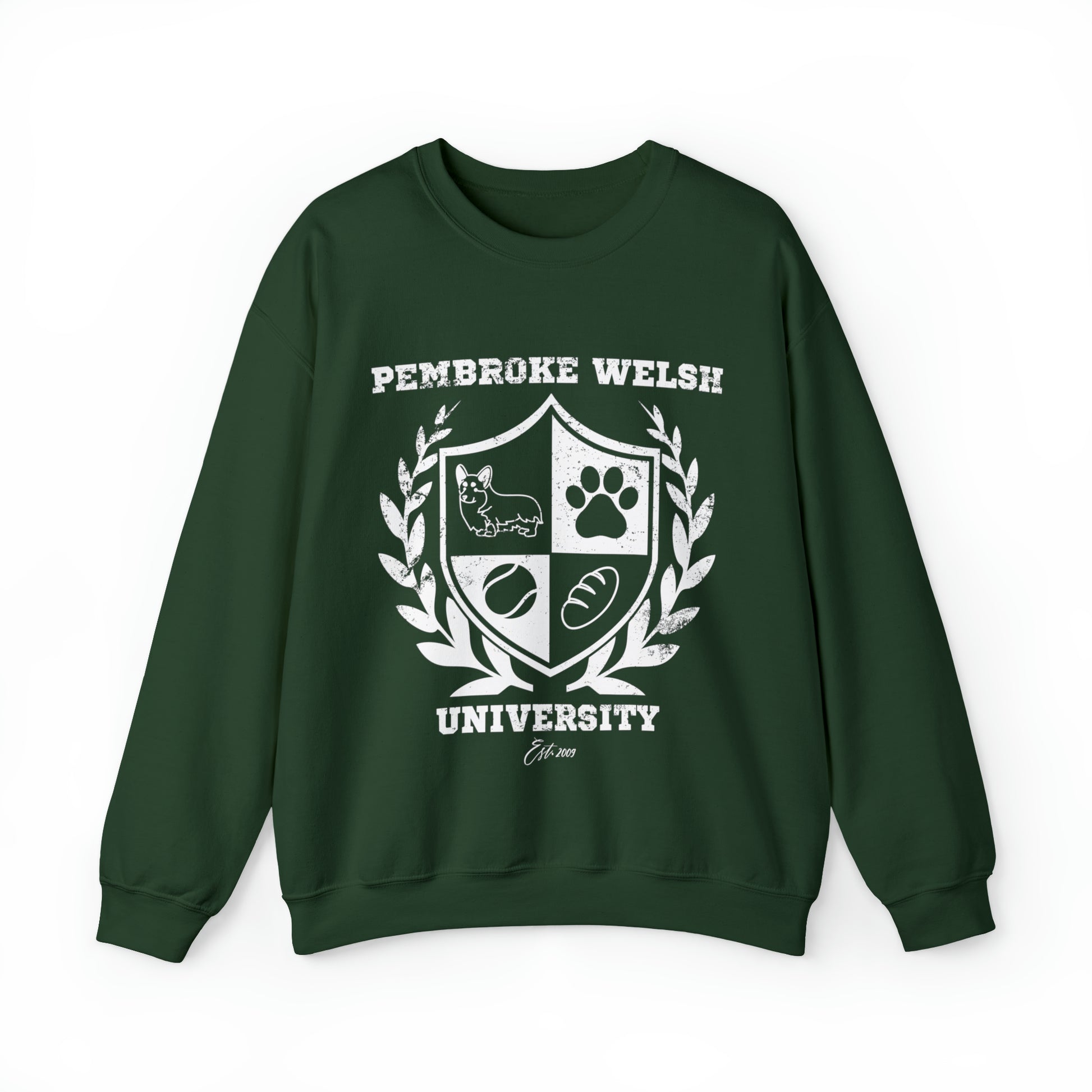 green dark Pembroke Welsh Corgi University College Academy dog lover pet gift men women sweatshirt
