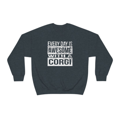 dark gray Every day is awesome with a corgi women men sweatshirt unisex long sleeve shirt