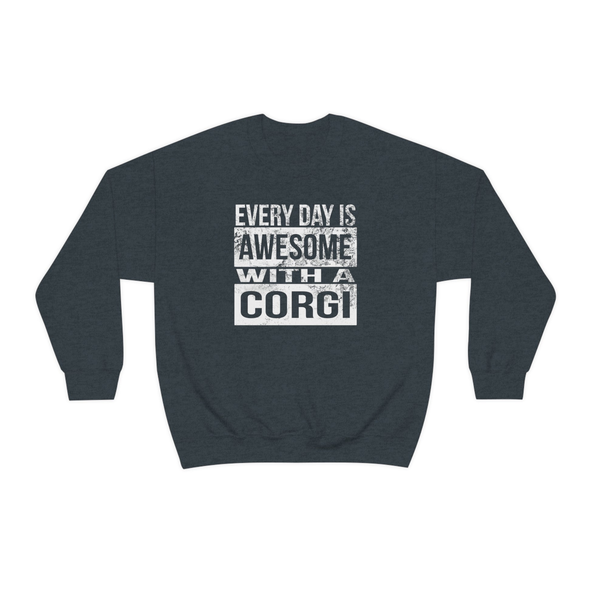 dark gray Every day is awesome with a corgi women men sweatshirt unisex long sleeve shirt