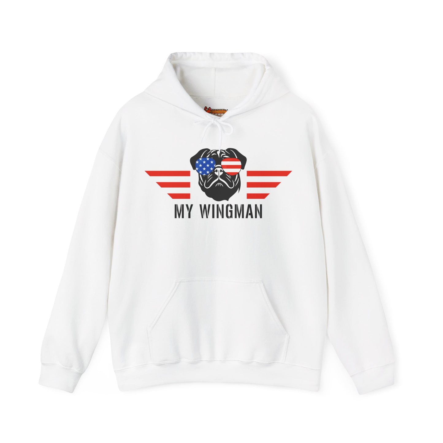 Pug Hoodie Wingman American Women & Men