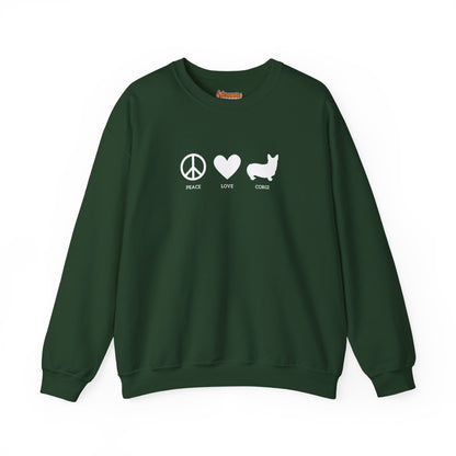 Corgi Sweatshirt Peace Love Women & Men