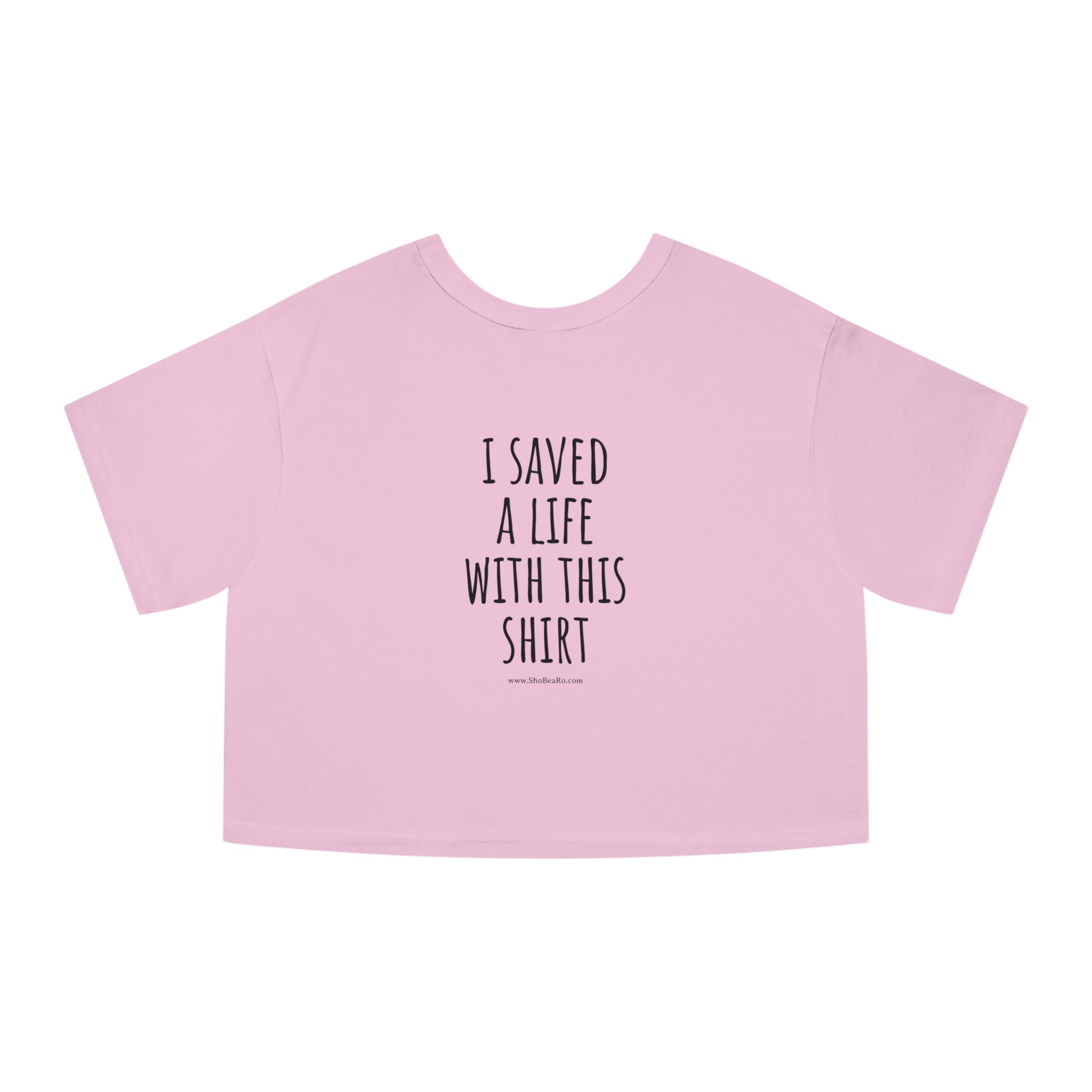 Pink Back ShoBeaRo logo women's cropped t-shirt corgi hot dog I saved a life short sleeve Champion shirt