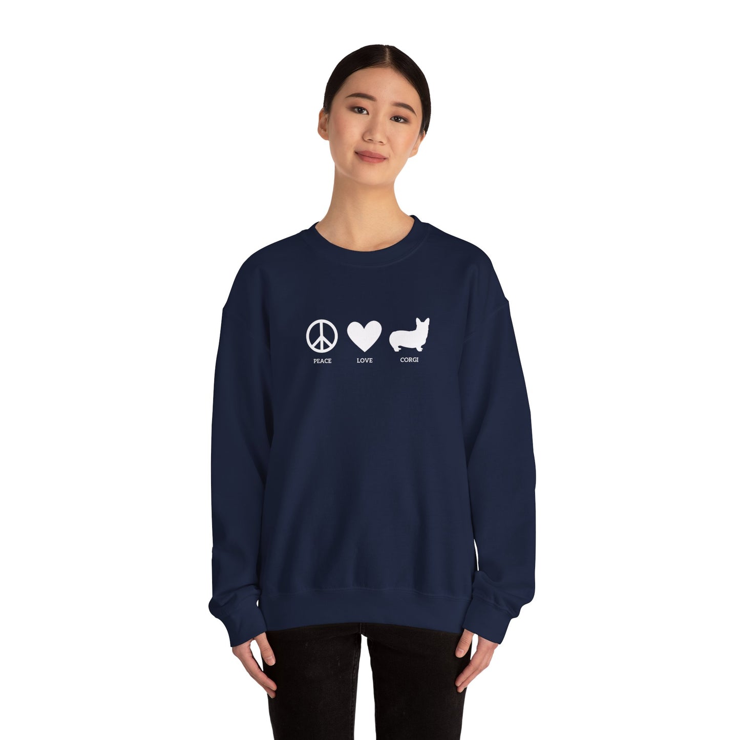 Corgi Sweatshirt Peace Love Women & Men