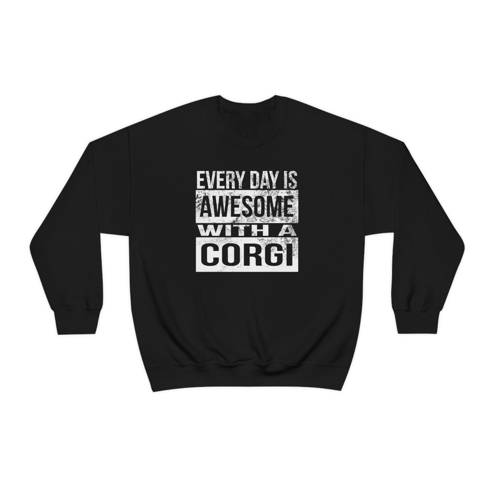 black Every day is awesome with a corgi women men sweatshirt unisex long sleeve shirt