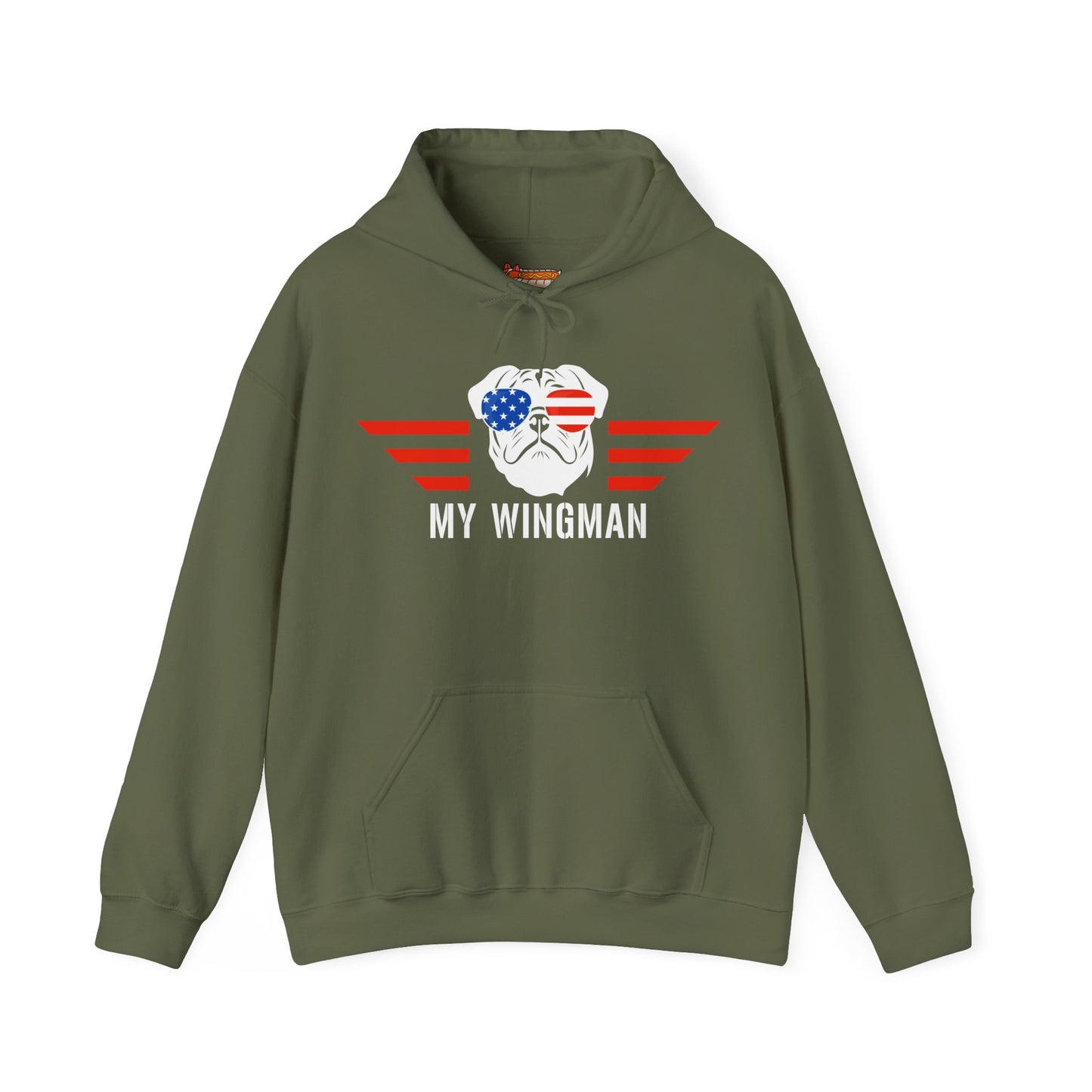 Pug Hoodie Wingman American Women & Men
