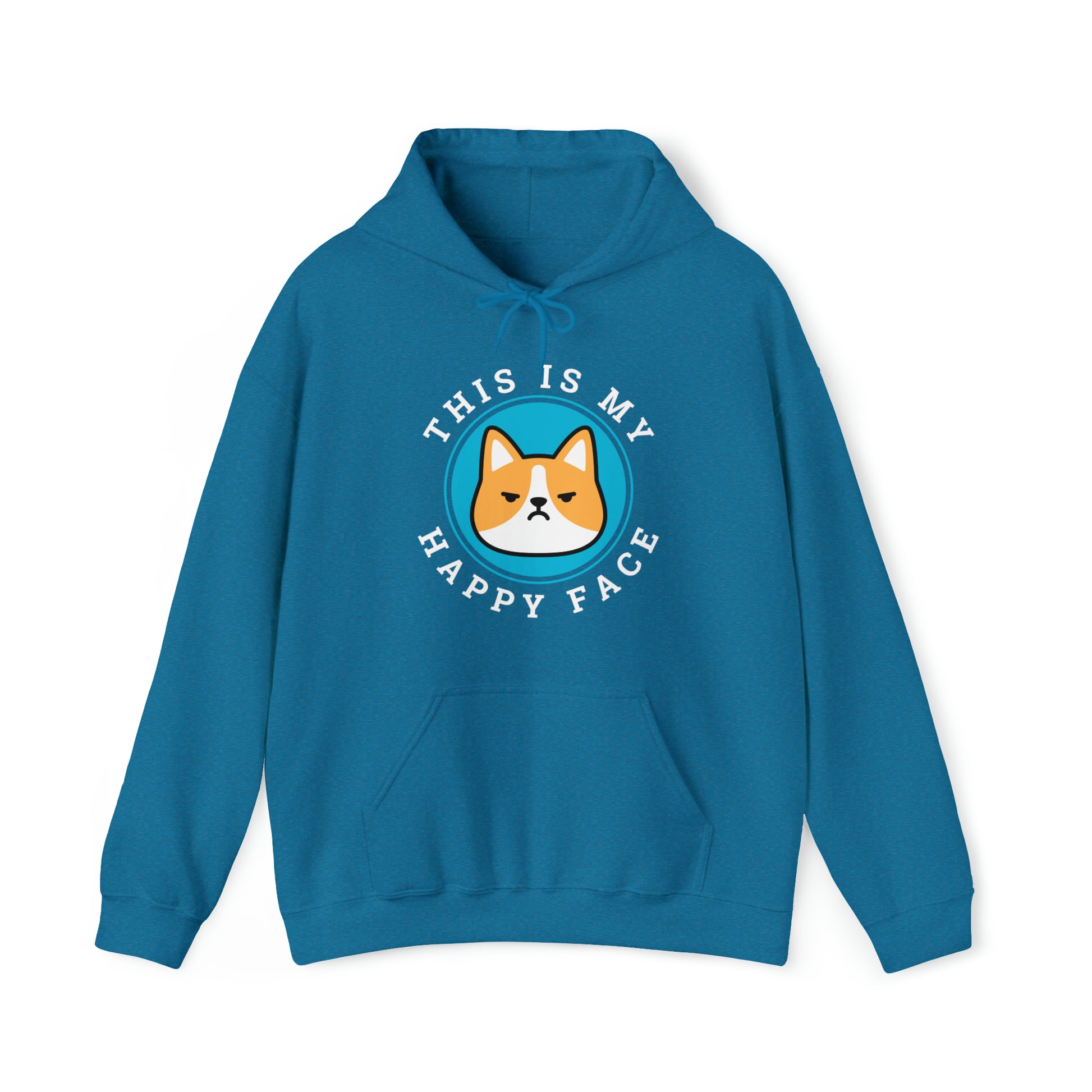blue turquoise Happy face Pembroke Welsch corgi dog lover gift hoodie sweatshirt women men unisex