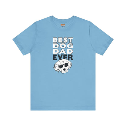 bright blue teal best dog dad ever t-shirt men