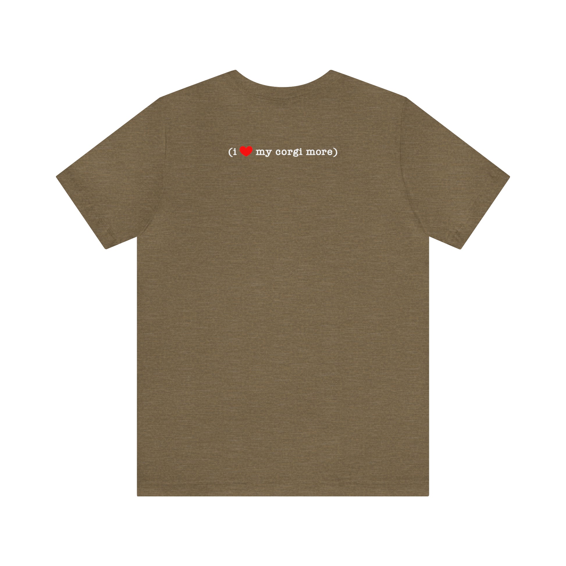 brown I love my hubby and my corgi more adult unisex t-shirt back