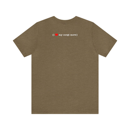 brown I love my hubby and my corgi more adult unisex t-shirt back