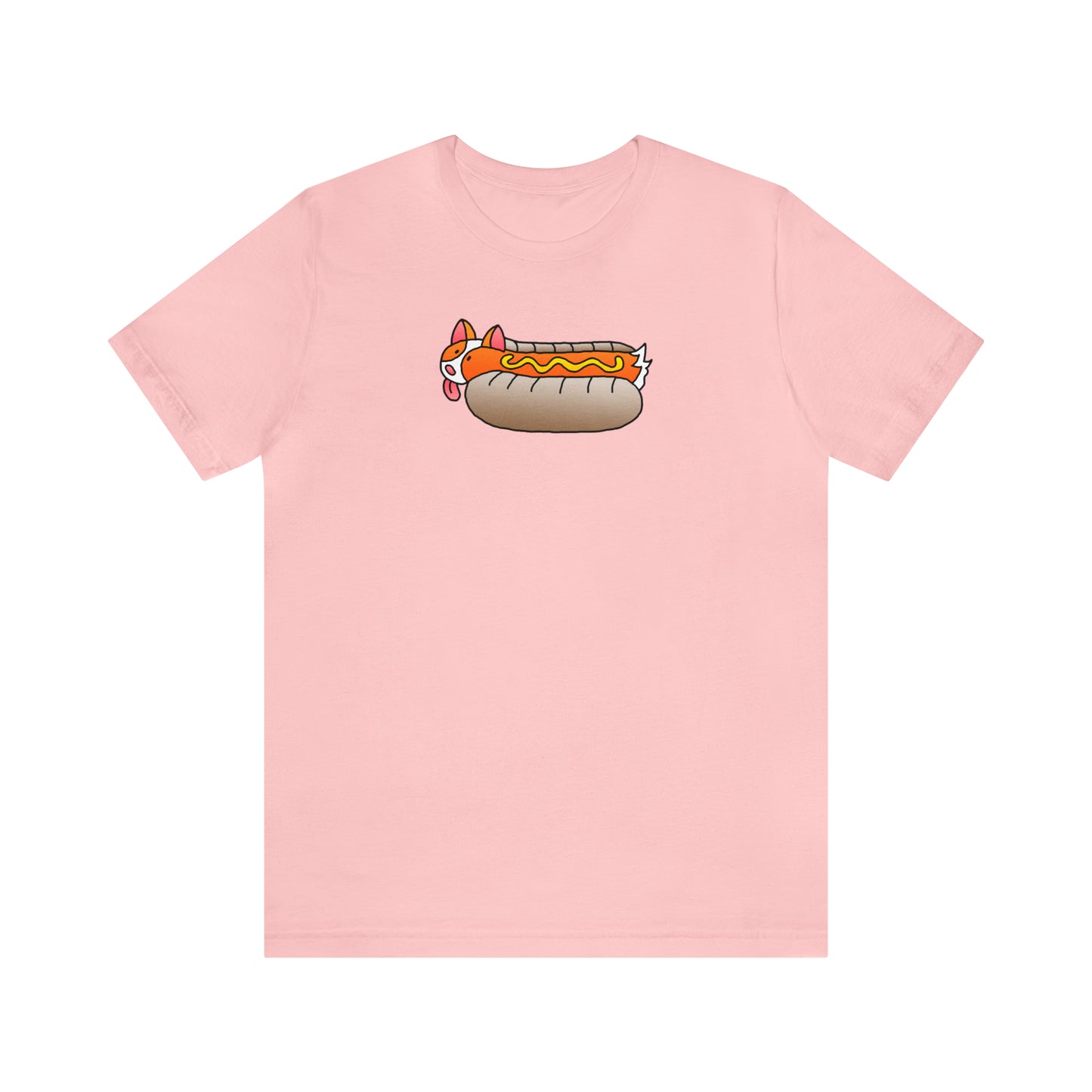 Pink Front ShoBeaRo logo unisex t-shirt short sleeve men women shirt corgi hot dog I saved a life