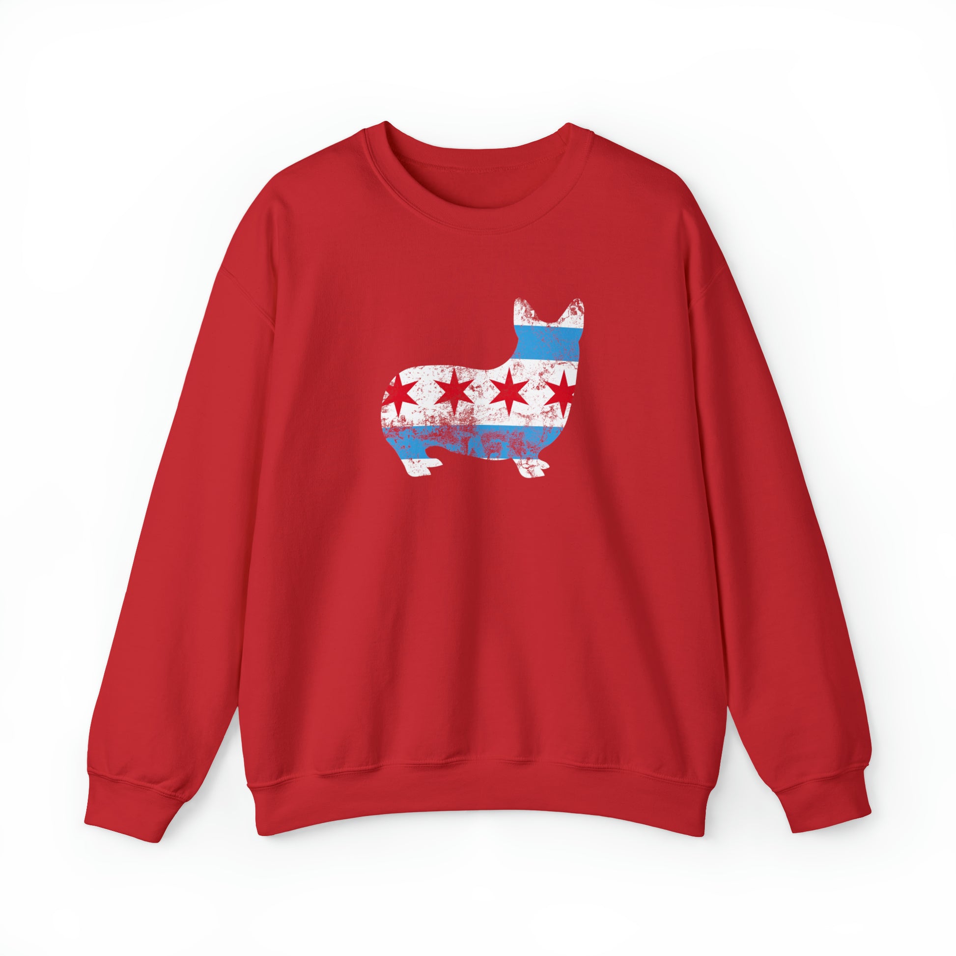red Chicago flag Windy City Illinois Pembroke Welsch corgi women men sweatshirt unisex shirt dog lover gift
