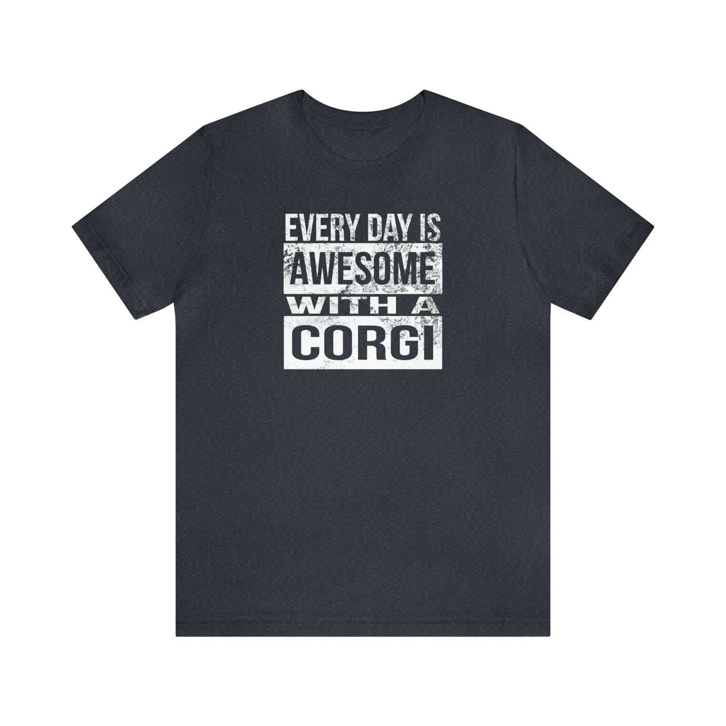 dark gray awesome corgi women men t-shirt unisex short sleeve shirt