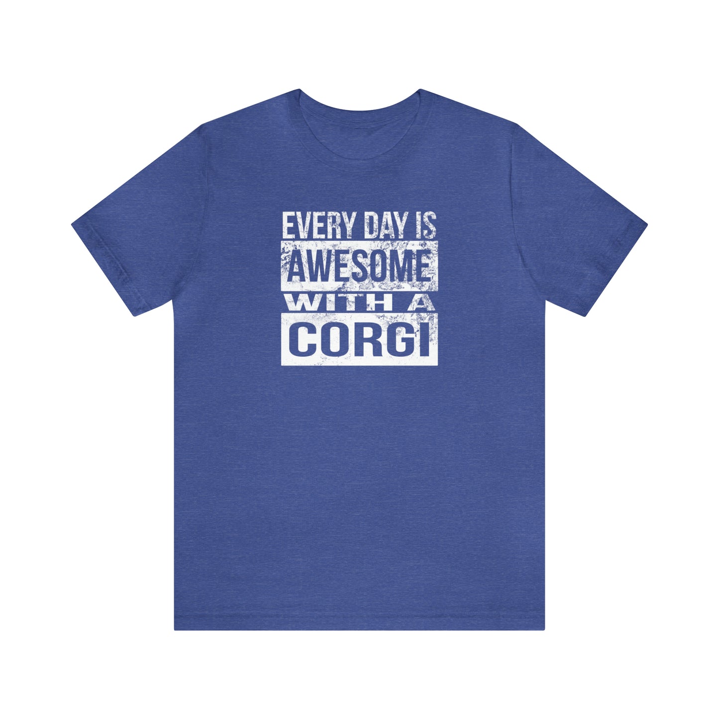 blue awesome corgi women men t-shirt unisex short sleeve shirt
