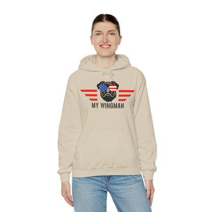 Pug Hoodie Wingman American Women & Men