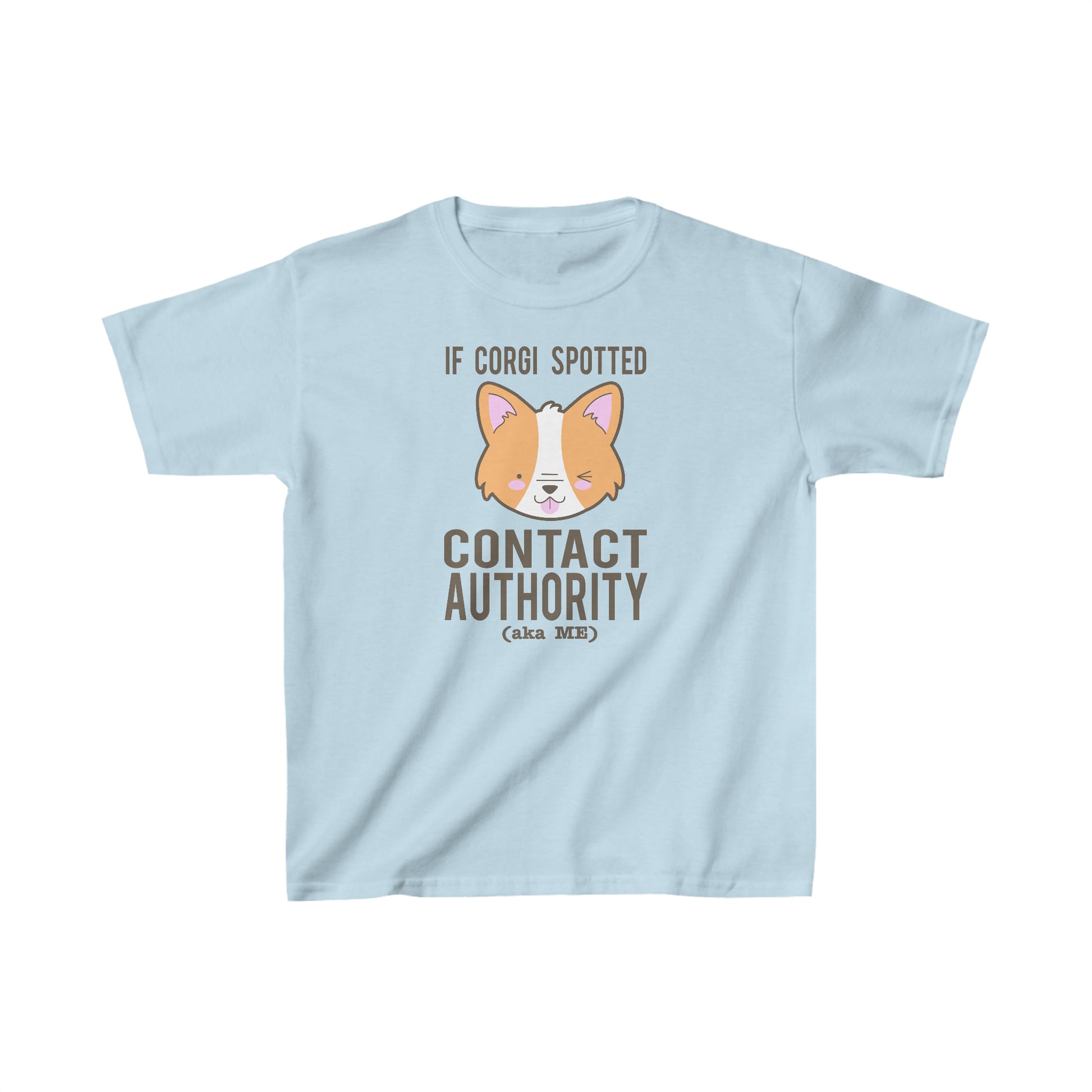 light blue Kid Pembroke Corgi t-shirt child short sleeve shirt copy