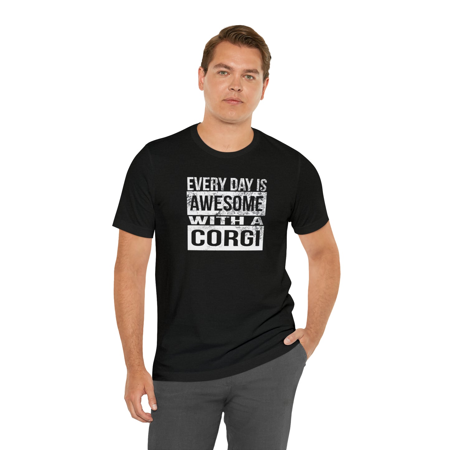 Corgi T-shirt Every Day is Awesome Distressed Women & Men
