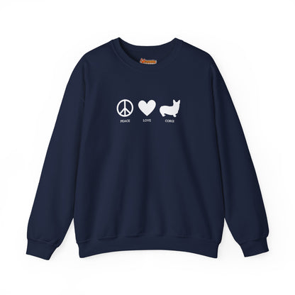 Corgi Sweatshirt Peace Love Women & Men