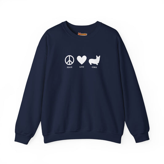 Corgi Sweatshirt Peace Love Women & Men