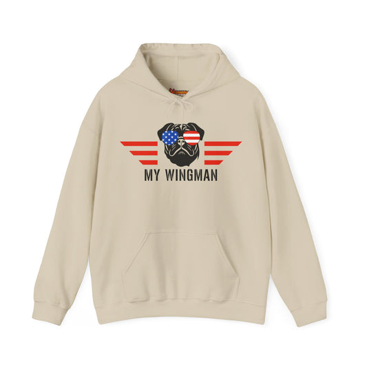 Pug Hoodie Wingman American Women & Men