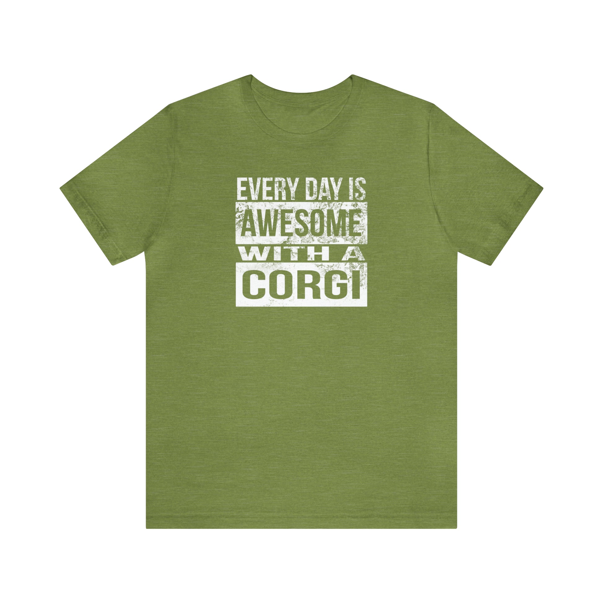 green awesome corgi women men t-shirt unisex short sleeve shirt