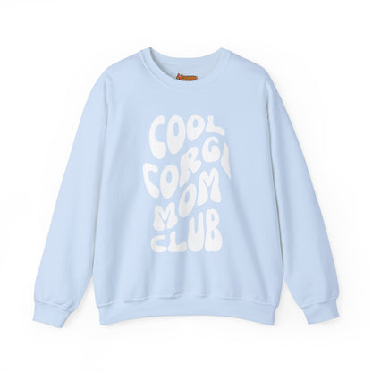 light sky baby blue corgi sweatshirt cool mom club trendy retro text dog lover gift for her women