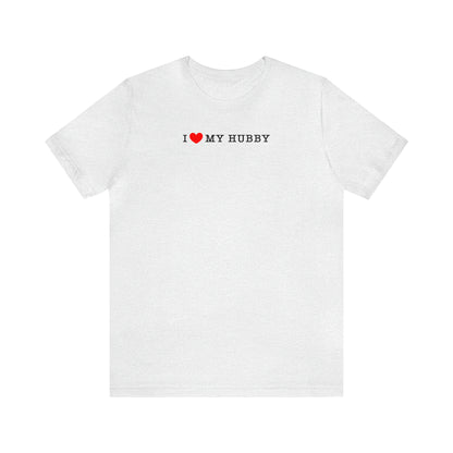 gray I love my hubby and my corgi more adult unisex t-shirt front