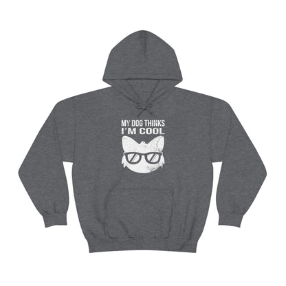 dark gray My dog thinks I'm cool women men hoodie sweatshirt