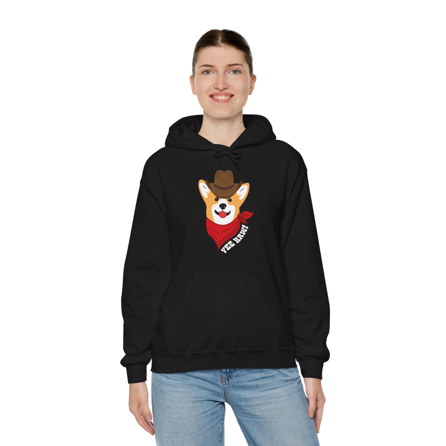 Corgi Hoodie Cowboy Yee Haw Women & Men