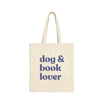 Dog & Book Lover Canvas Tote Bag