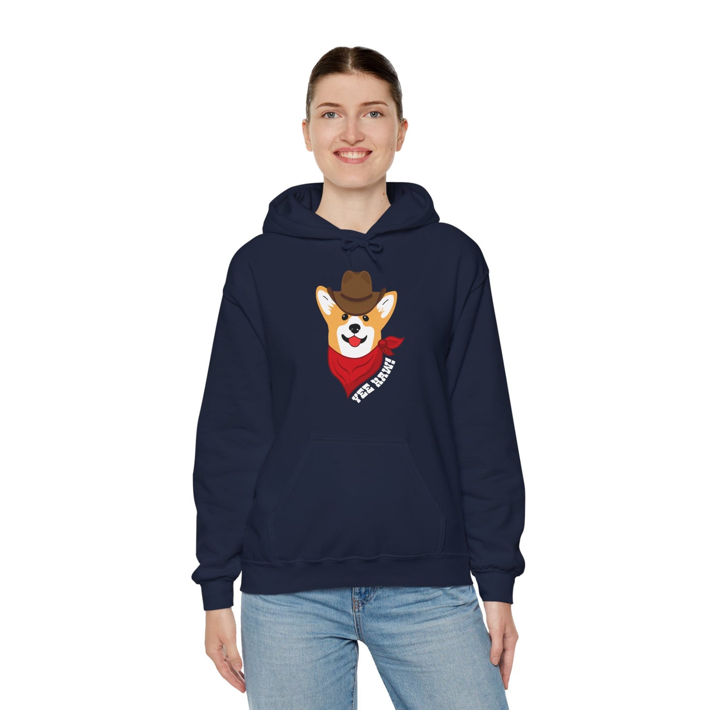 Corgi Hoodie Cowboy Yee Haw Women & Men
