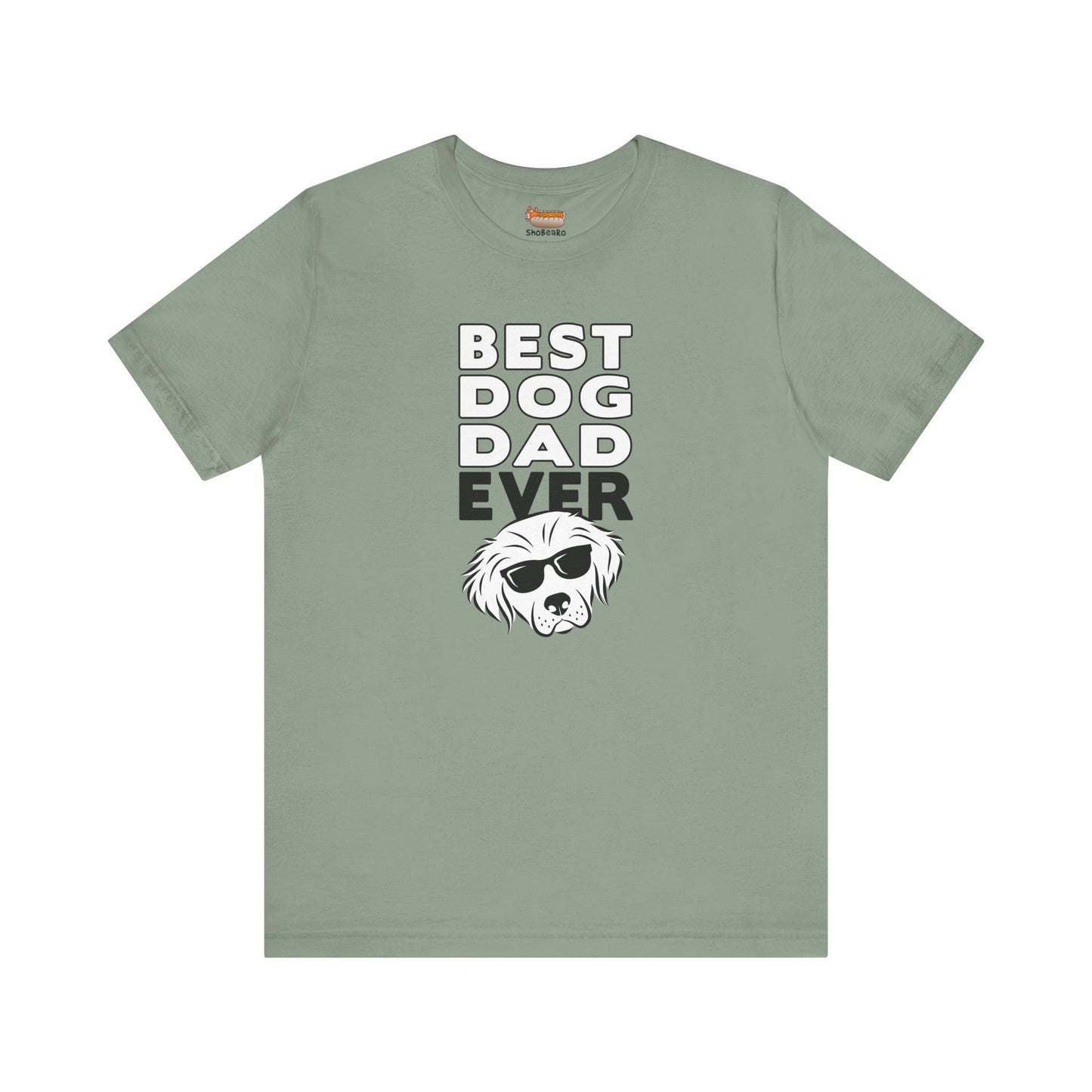 green sage best dog dad ever t-shirt men