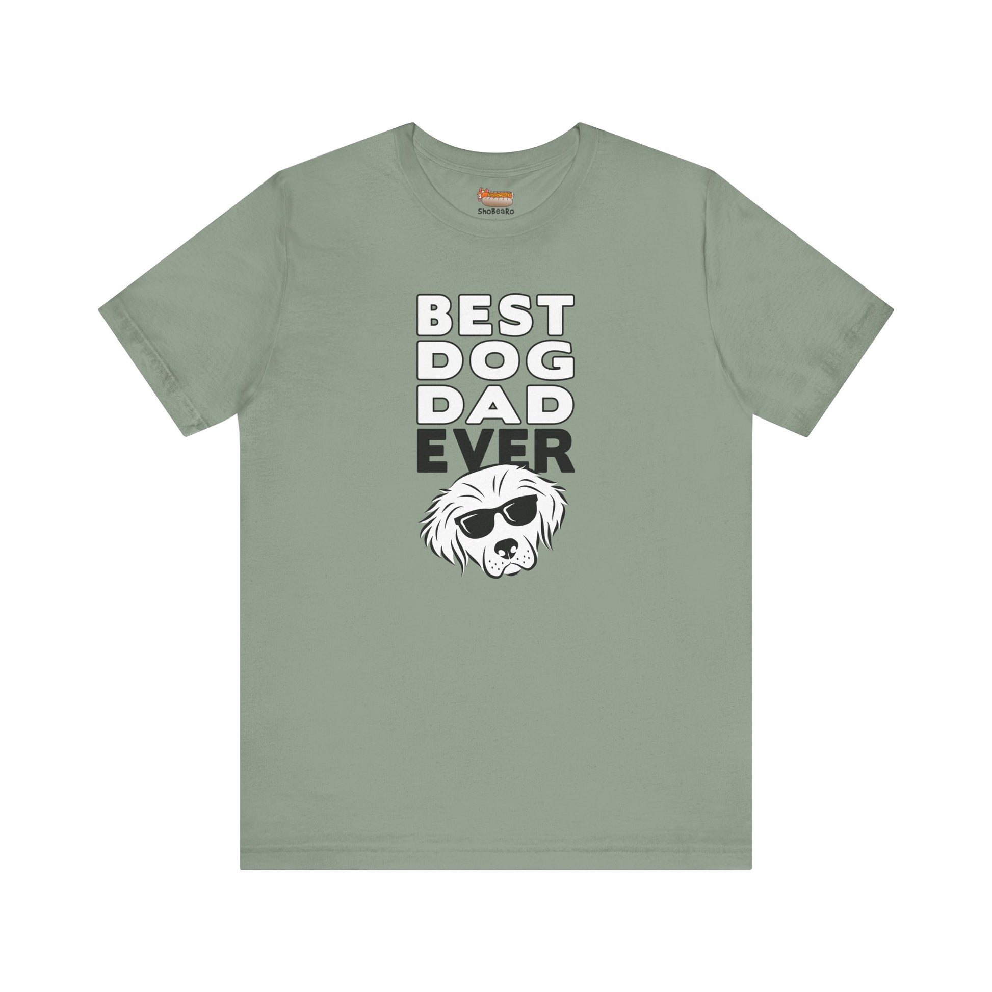 green sage best dog dad ever t-shirt men