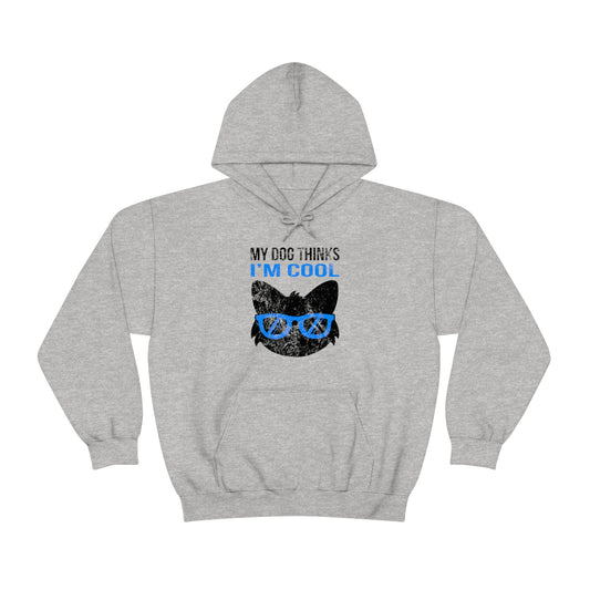 gray My dog thinks I'm cool women men hoodie sweatshirt